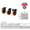 RODIZIO PLACA FIXO 4" FLPB.414.PU.E (4808) 140KG - COLSON - Image 2